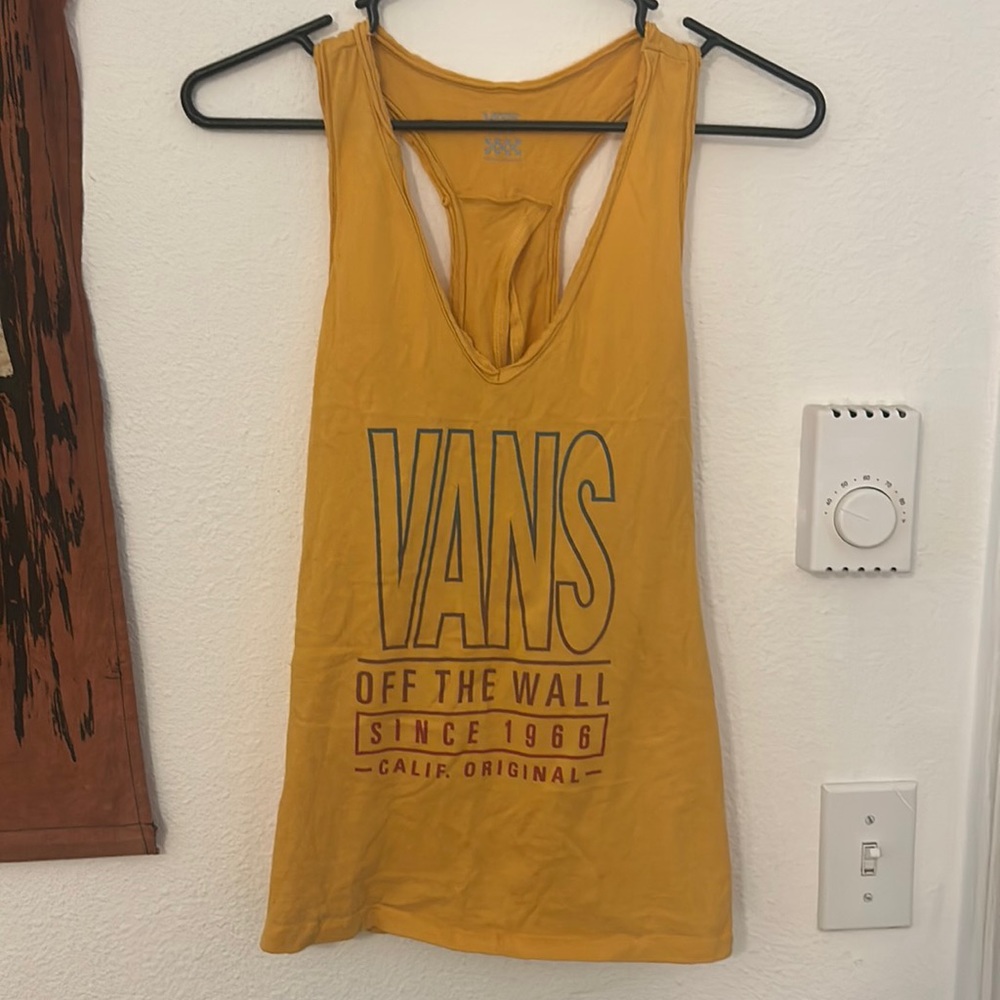 Vans yellow racerback tank